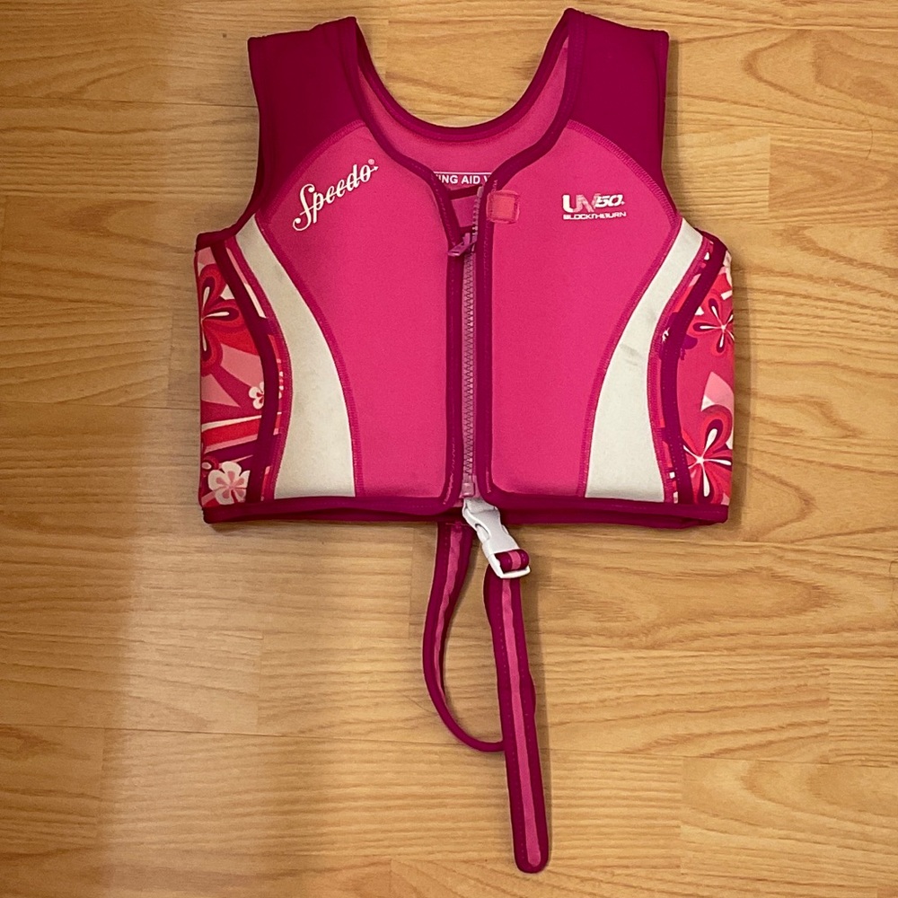 Girls Size 2-4 Yrs. Pink SPEEDO Floaty Swim Jacket